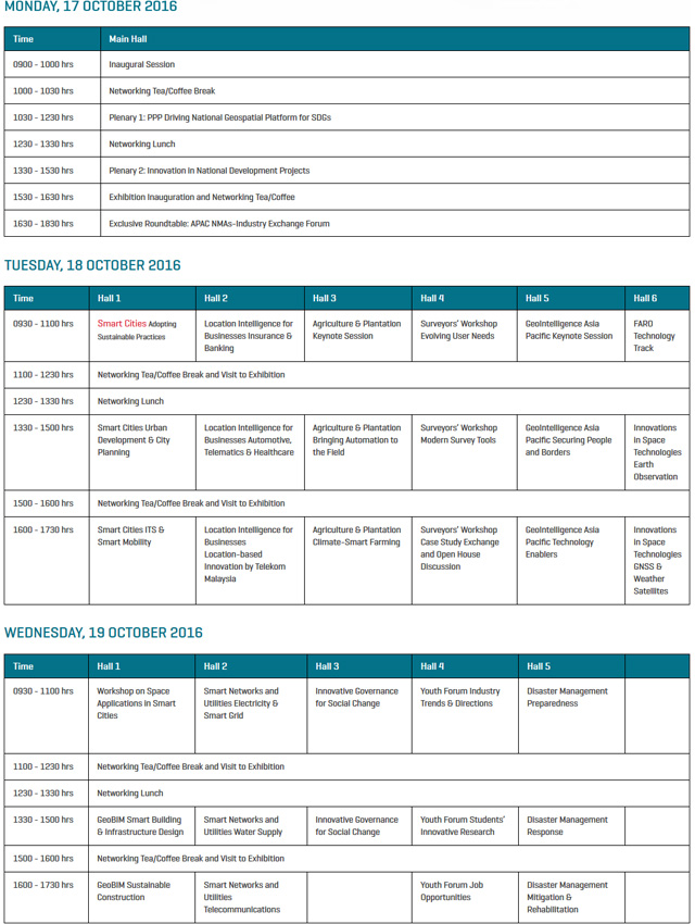 GeoSmart Asia Programme Schedule
